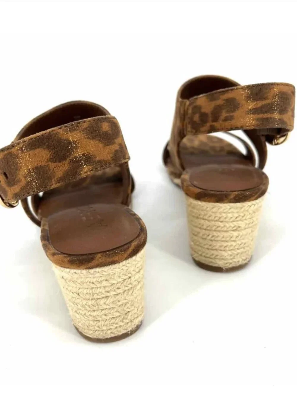 Aerosoles Worth Leopard Print Espadrille Wedge Sandals - Size 8